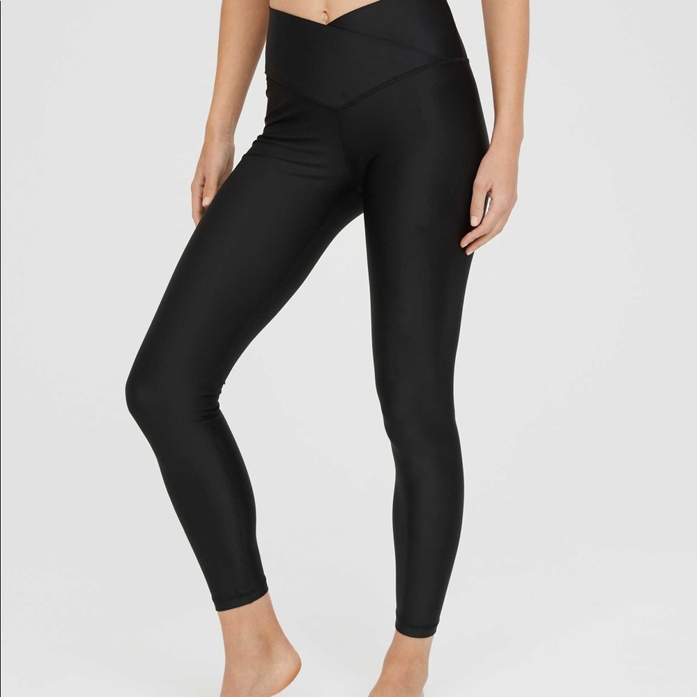 Offline Ribbed Shine High Waisted Crossover